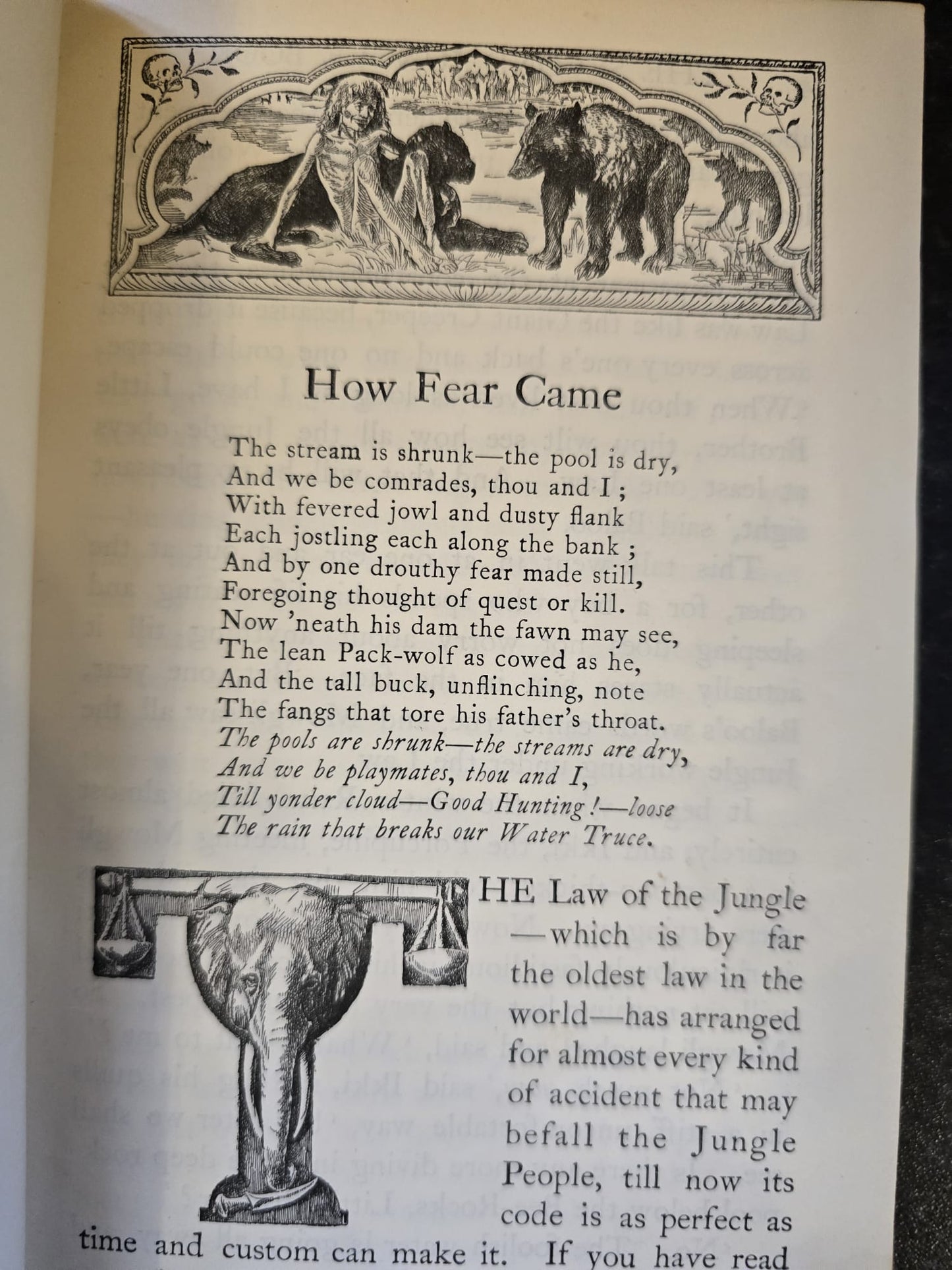Antique 1921 Rudyard Kipling The Second Jungle Book Vintage Red Leather SA6