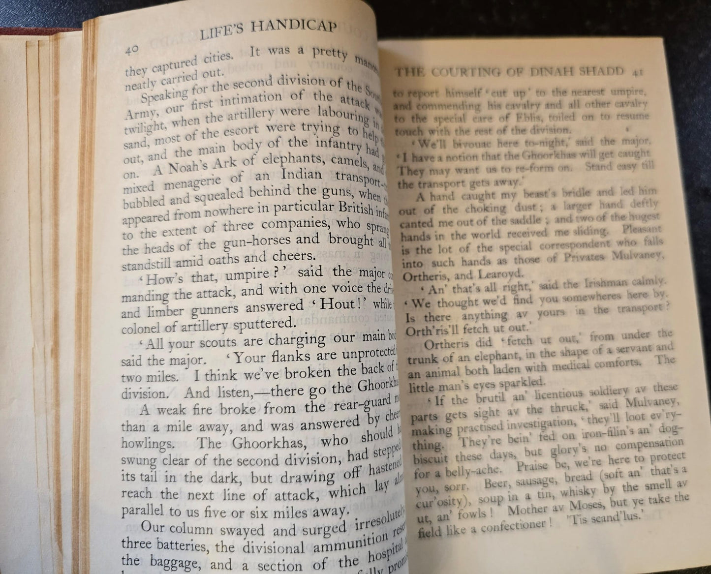 Antique 1920 Rudyard Kipling Life’s Handicap Vintage Red Leather Book SA7
