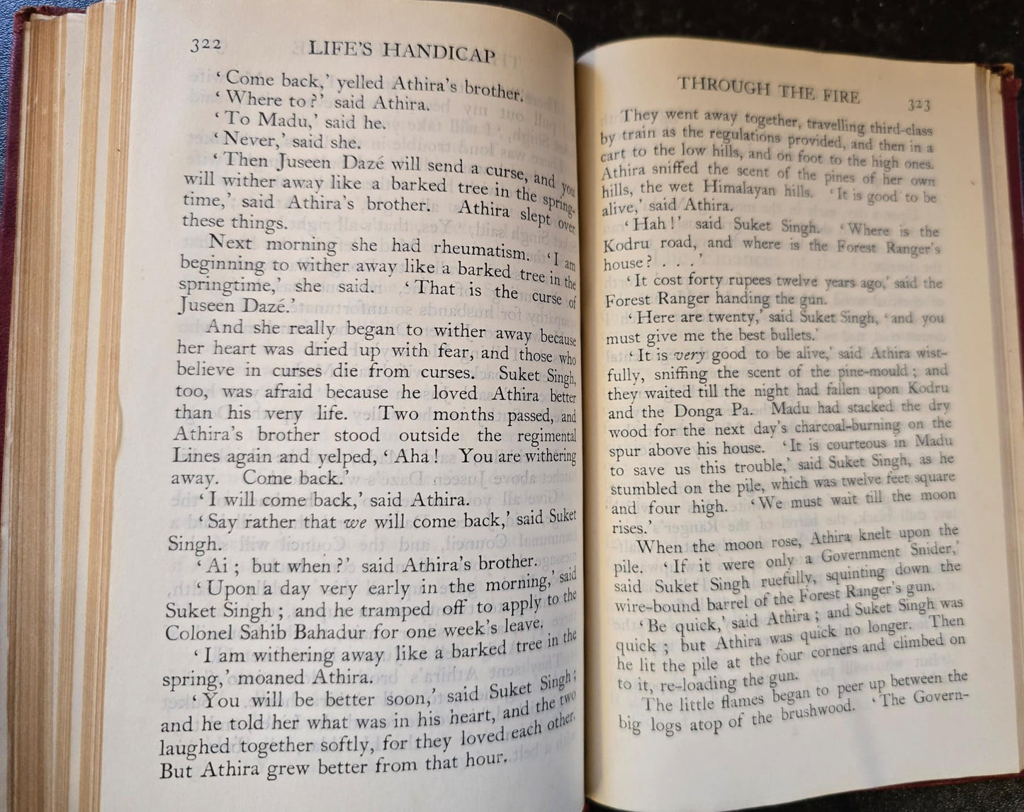 Antique 1920 Rudyard Kipling Life’s Handicap Vintage Red Leather Book SA7