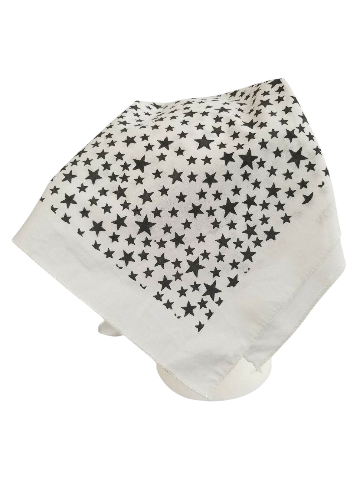Black Star Print Rumal Head Wrap Bandana Punjabi Cotton Cloth UK handkerchief XY