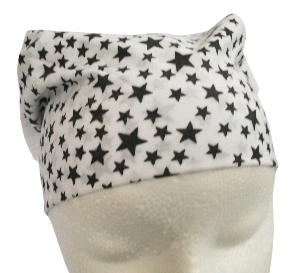 Black Star Print Rumal Head Wrap Bandana Punjabi Cotton Cloth UK handkerchief XY