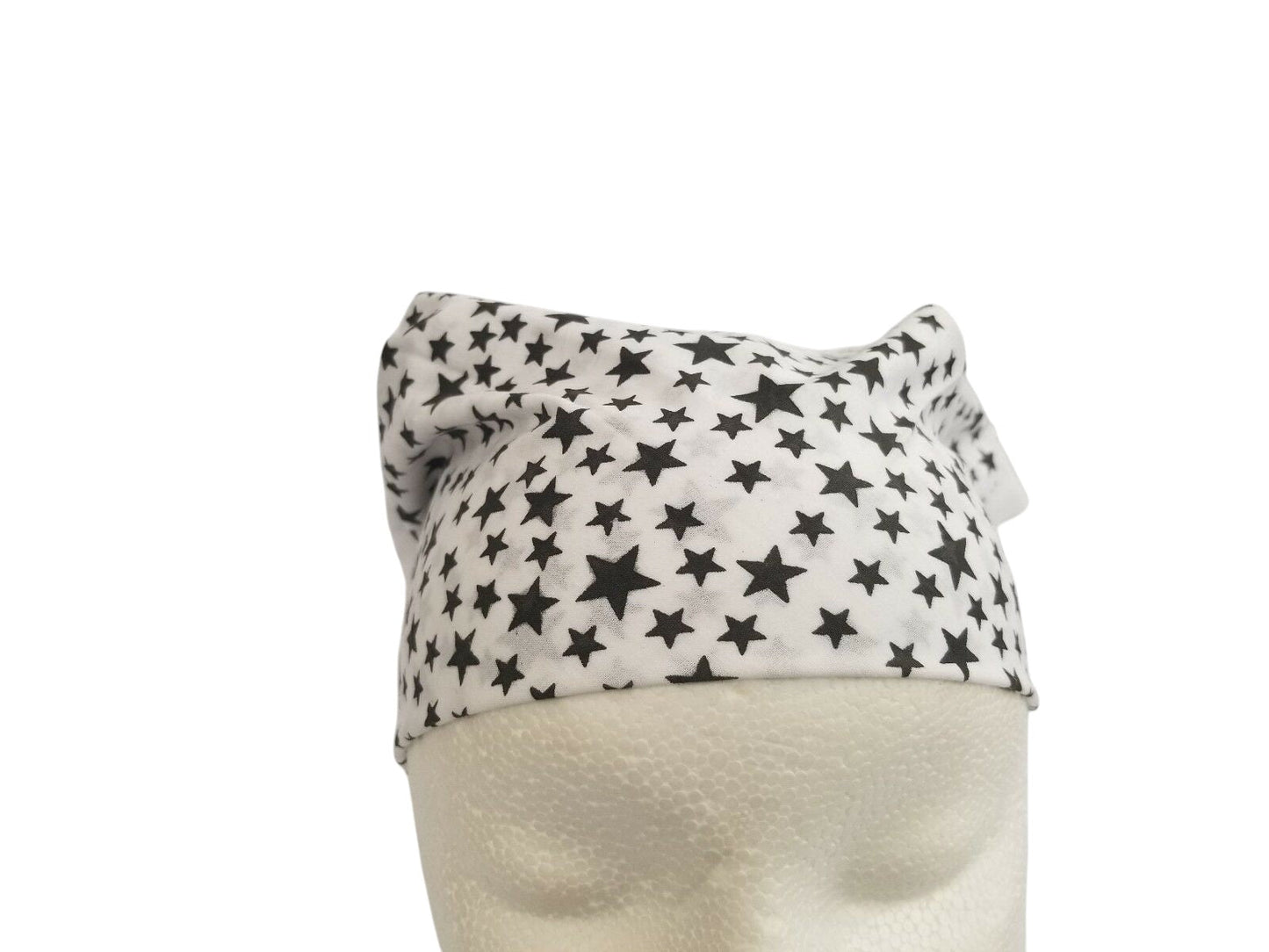 Black Star Print Rumal Head Wrap Bandana Punjabi Cotton Cloth UK handkerchief XY