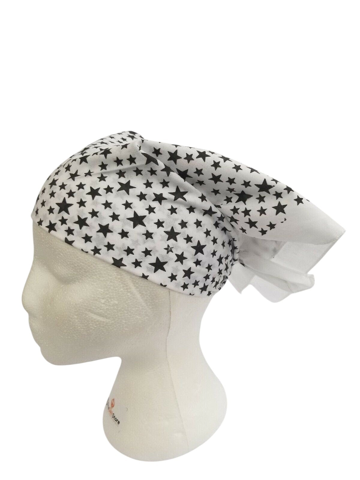 Black Star Print Rumal Head Wrap Bandana Punjabi Cotton Cloth UK handkerchief XY