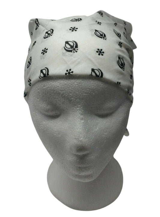 White Khanda Rumal Sikh Head Wrap Bandana Punjabi Cloth UK handkerchief gift New
