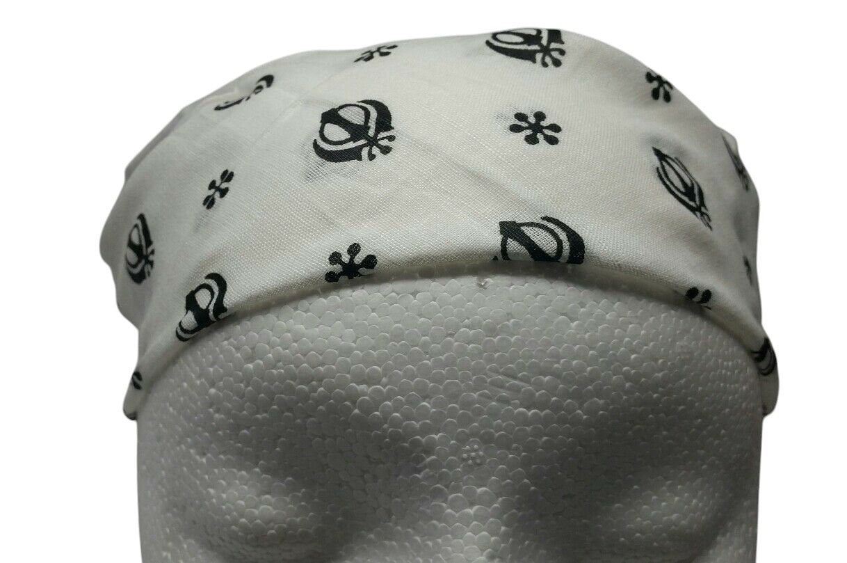 White Khanda Rumal Sikh Head Wrap Bandana Punjabi Cloth UK handkerchief gift New