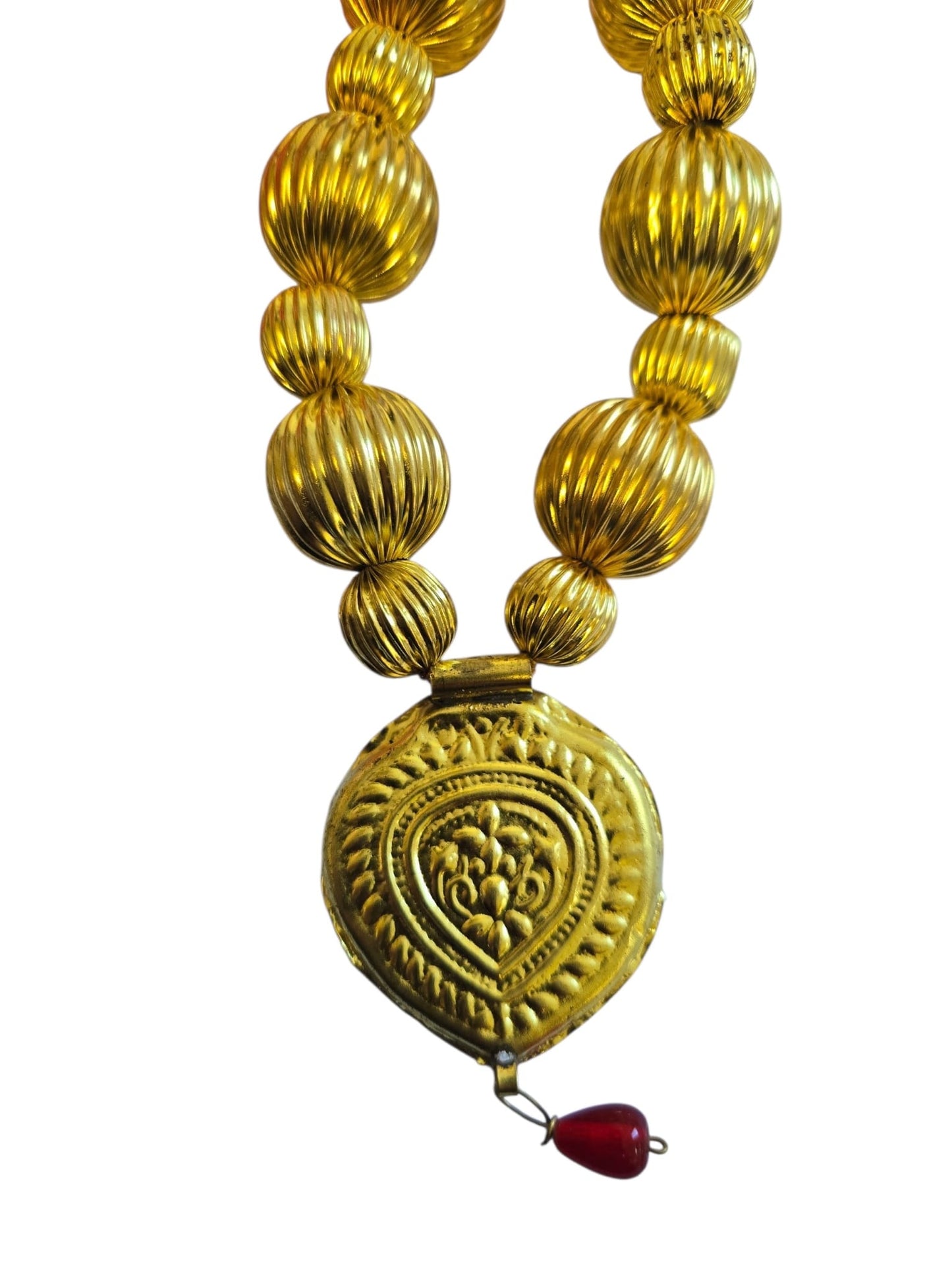 Traditional Punjabi Kaintha Necklace Orange Thread Bhangra Giddha Folk pendant N