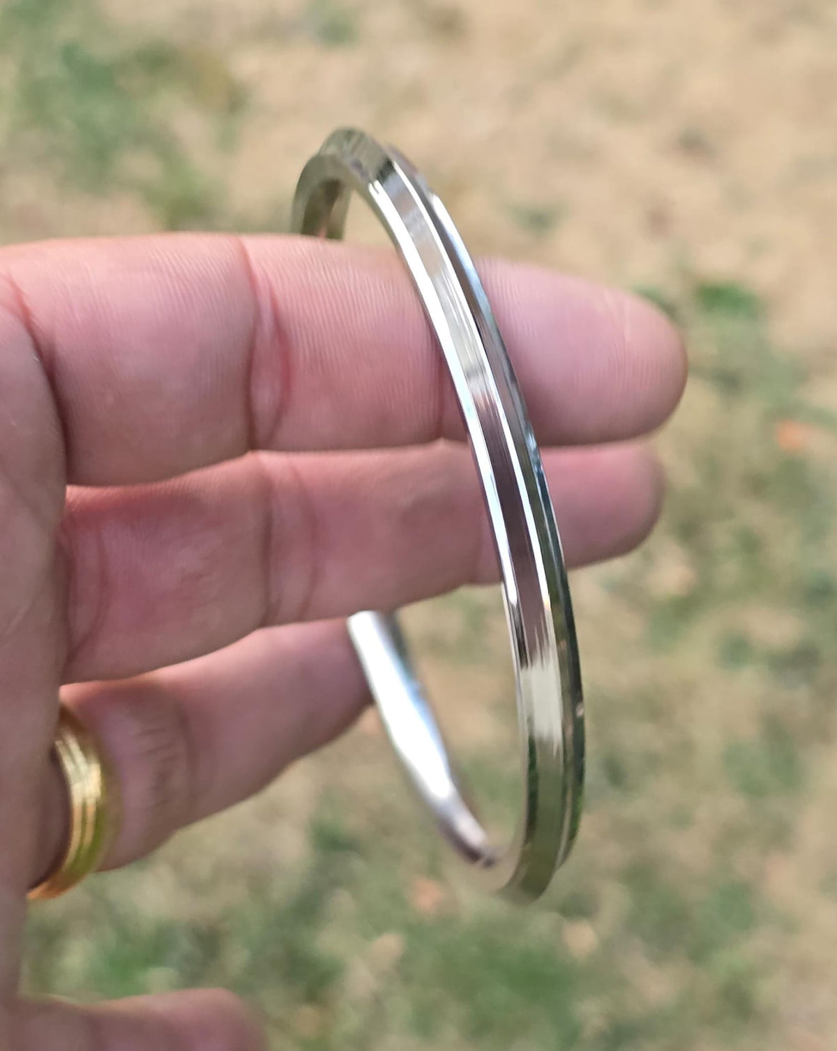 Sikh Kara Stainless Steel Kada Punjabi Khalsa Bangle Collar Edge Bracelet F5R Unisex Karha