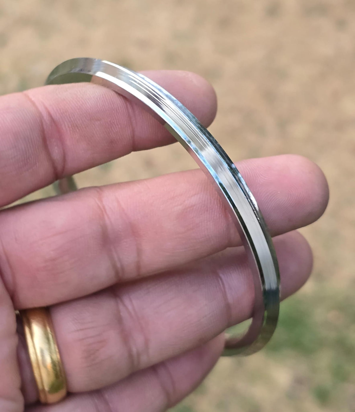 Sikh Kara Stainless Steel Kada Punjabi Khalsa Bangle Collar Edge Bracelet F5R Unisex Karha