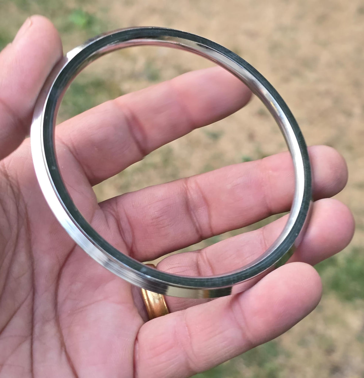Sikh Kara Stainless Steel Kada Punjabi Khalsa Bangle Collar Edge Bracelet F5R Unisex Karha