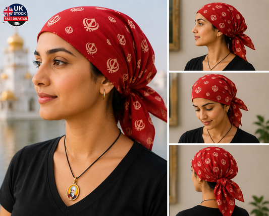 Sikh Maroon Red Rumal Khand Cotton Head Wrap Cover Bandana Wedding Unisex New