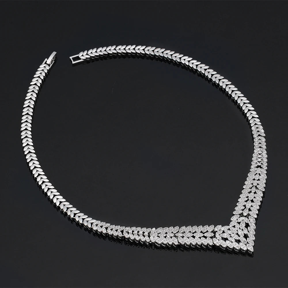 2025 New Wedding Jewelry Set for Women Saudi Arabia 4 Pieces Zirconia Bridal Jewellery Collection Necklace Set