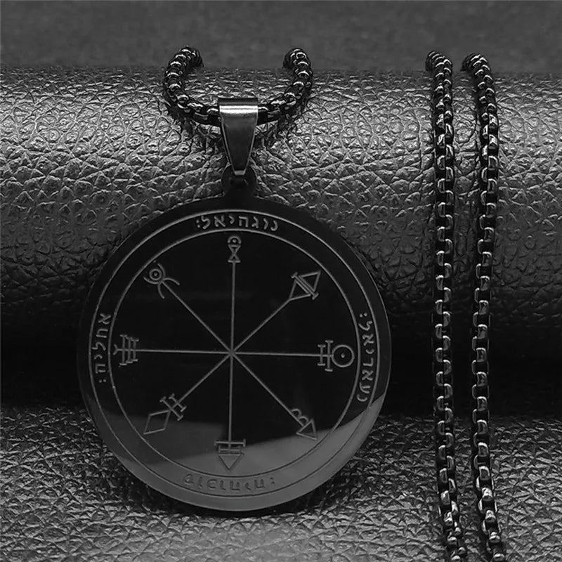 Talisman Of Protection Good Luck Wealth Seal Of Solomon Stainless Steel Necklaces Pendants Men Jewelry salomon hombre N4239