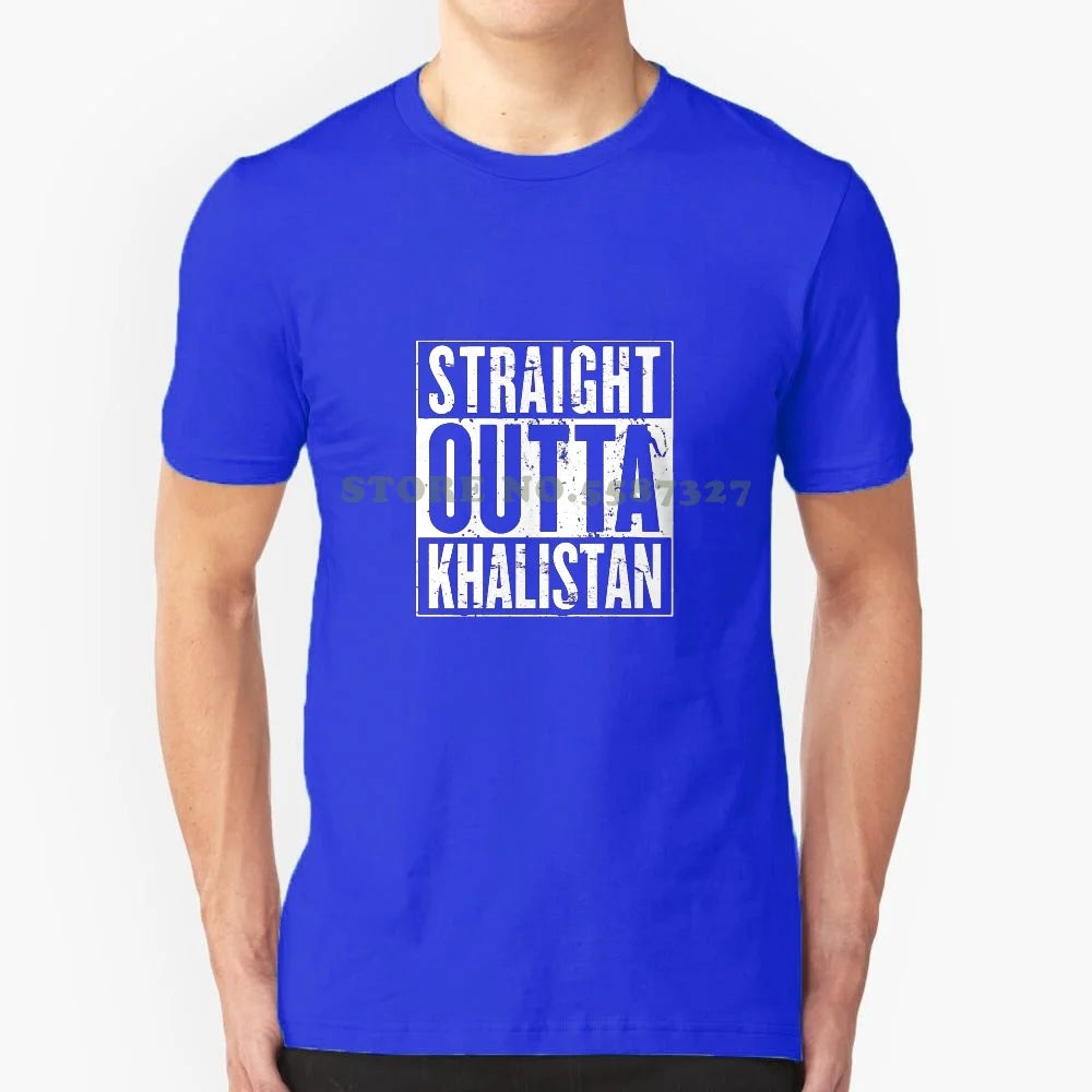 Straight Outta Khalistan Black White Tshirt For Men Women Straight Outta Khalistan Sikh Punjab Punjabi Sikhi India Khanda