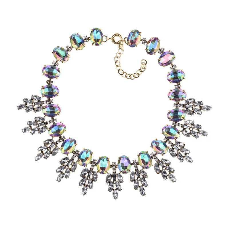 2025 New Luxury Crystal Rhinestone Collar Choker Necklace Women Indian Ethnic Statement Maxi Big Bib Necklace Wedding Jewelry