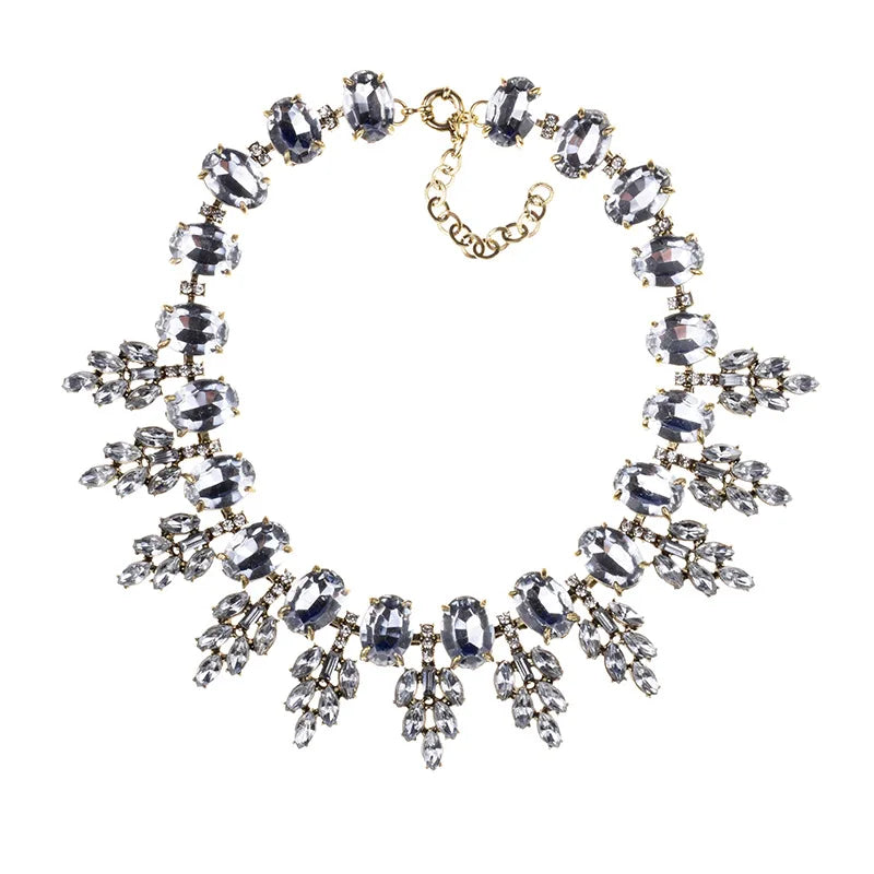 2025 New Luxury Crystal Rhinestone Collar Choker Necklace Women Indian Ethnic Statement Maxi Big Bib Necklace Wedding Jewelry