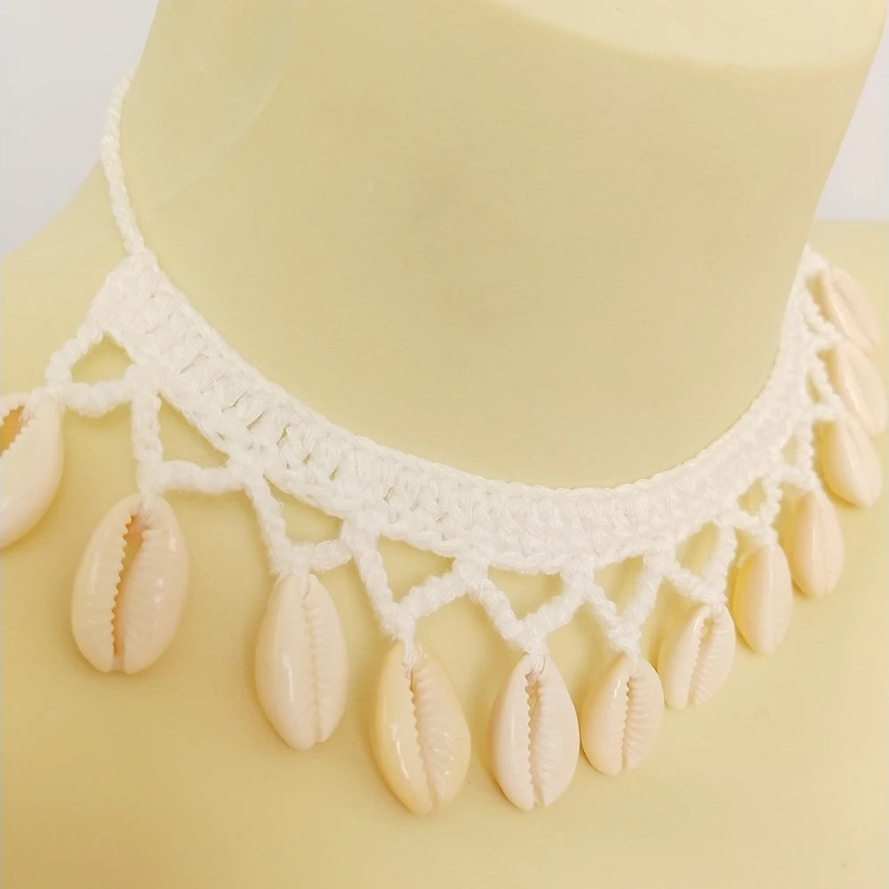 Summer Women Simple Seashell Anklet Chain Crochet Bohemian Foot Jewelry Beach Anklets On Foot Bracelets