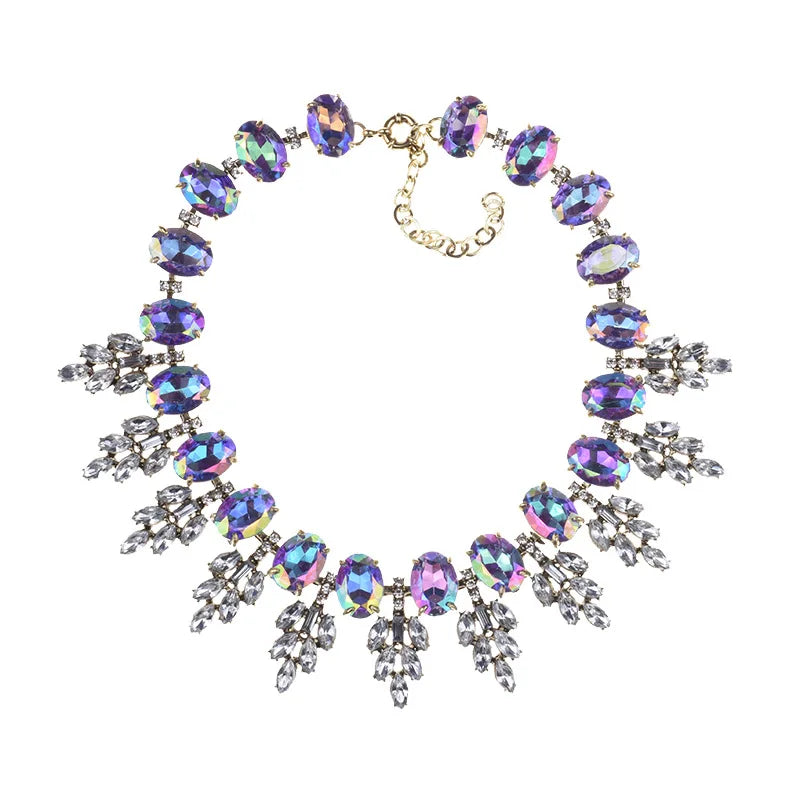 2025 New Luxury Crystal Rhinestone Collar Choker Necklace Women Indian Ethnic Statement Maxi Big Bib Necklace Wedding Jewelry