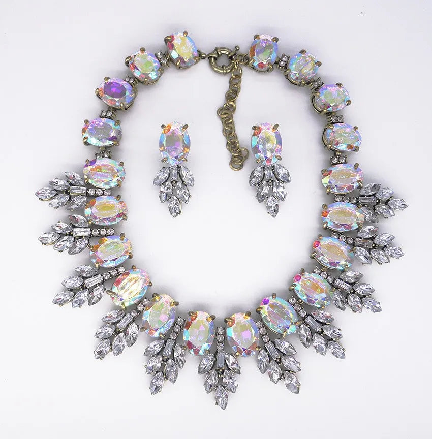 2025 New Luxury Crystal Rhinestone Collar Choker Necklace Women Indian Ethnic Statement Maxi Big Bib Necklace Wedding Jewelry