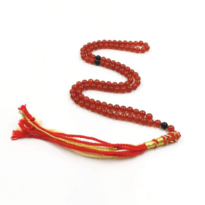 Tasbih Natural Red agate stone 99beads 6mm cotton tassel pocket prayer beads Muslim bracelet arab fashion gift islamic Rosary
