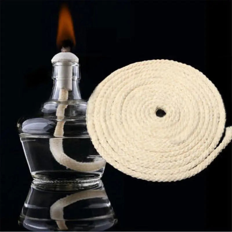 3/5/10m 2mm/3mm/4mm/5mm/6mm/8mm Round Cotton Alcohol Wick Oil Lamp Wicks Burner For Glass Oil Lamps Accessories