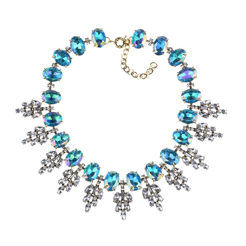 2025 New Luxury Crystal Rhinestone Collar Choker Necklace Women Indian Ethnic Statement Maxi Big Bib Necklace Wedding Jewelry