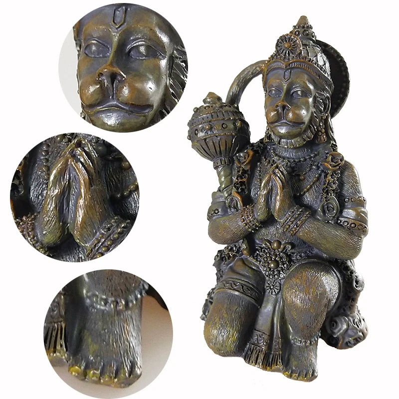 Stone Color Hanuman Statue Sculpture Big Resin Hindu Monkey God Buddha Statues Figurine Zen Home Garden Decoration Lucky Gifts