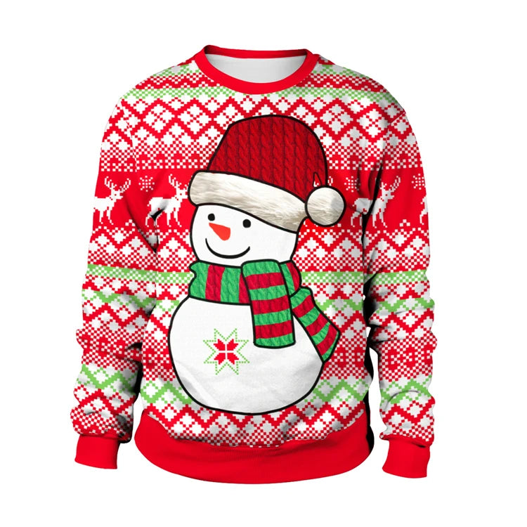 2025 Ugly Christmas Sweater For gift Santa Elf Funny Pullover Womens Mens Jerseys Party Birthday SnowmanXmas Sweatshirt