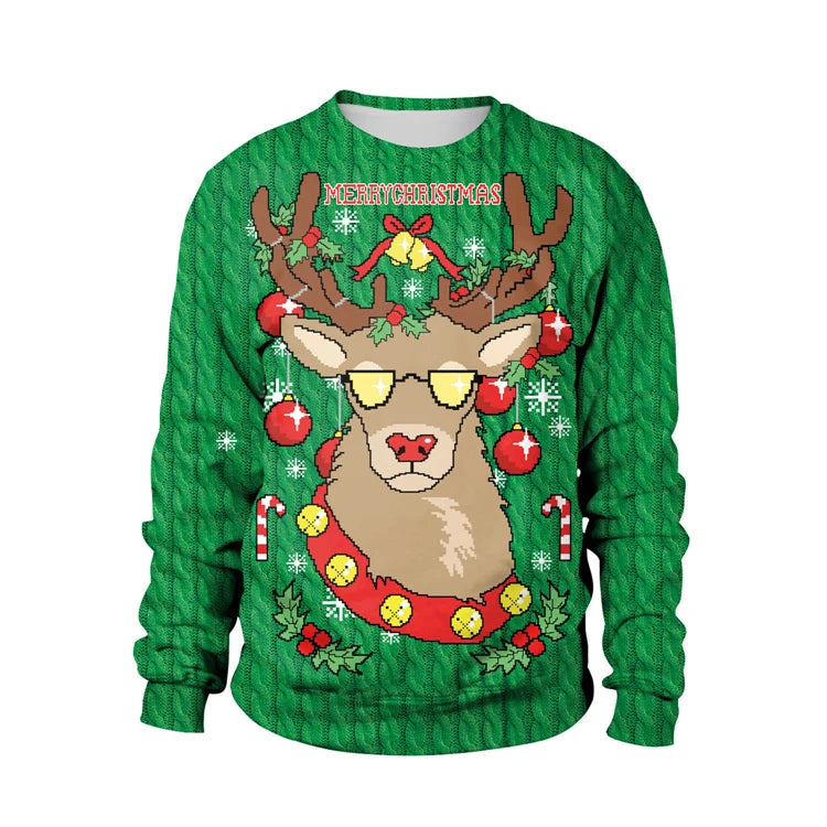 2025 Ugly Christmas Sweater For gift Santa Elf Funny Pullover Womens Mens Jerseys Party Birthday SnowmanXmas Sweatshirt