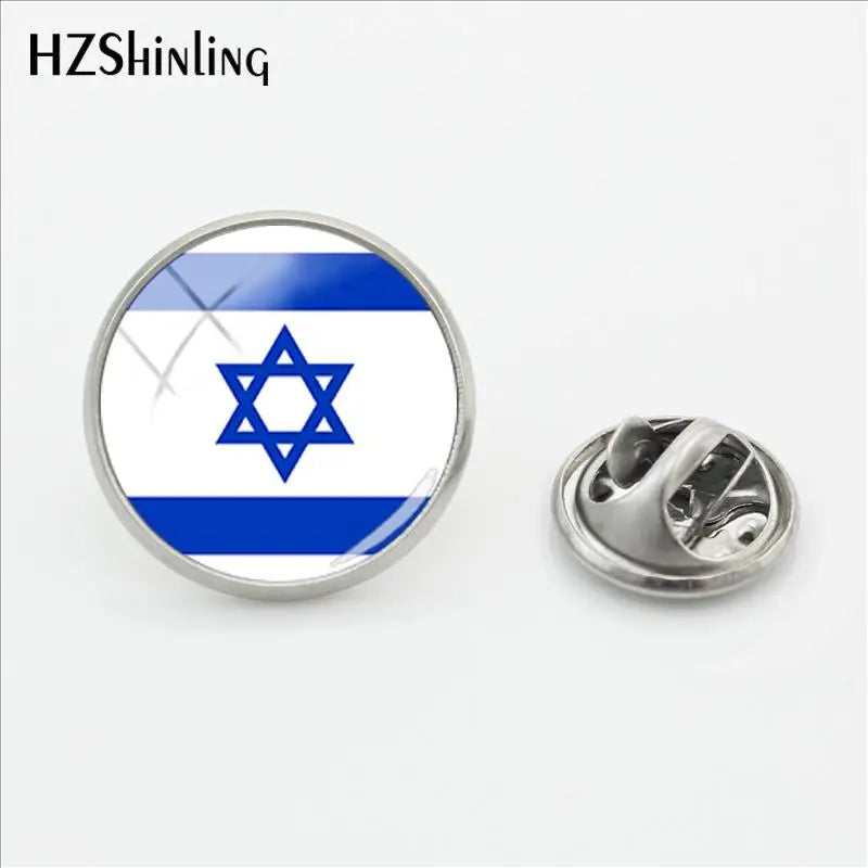 2018 New Indian Flag Clasp Pin Various Flags Pins Stainless Steel Art Lapel Pin Glass Cabochon Jewelry