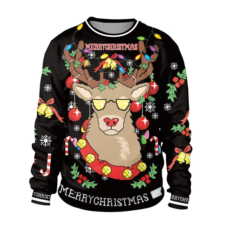 2025 Ugly Christmas Sweater For gift Santa Elf Funny Pullover Womens Mens Jerseys Party Birthday SnowmanXmas Sweatshirt