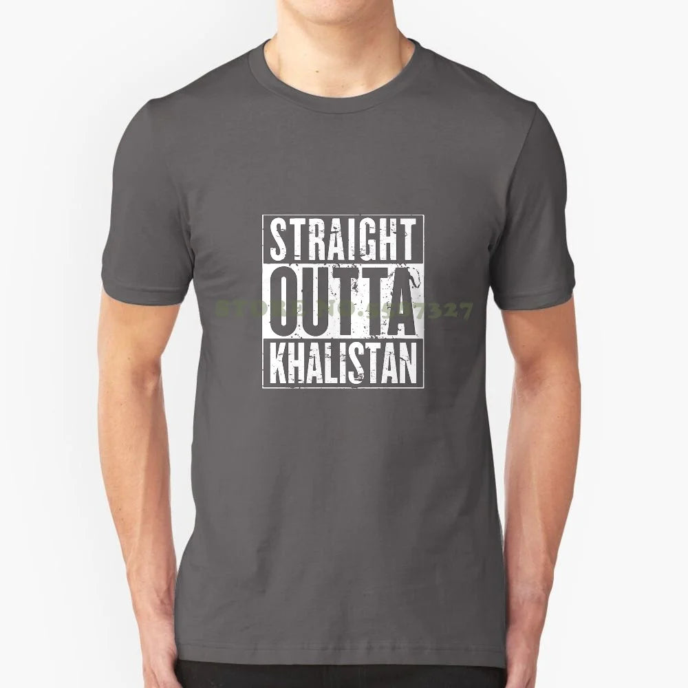 Straight Outta Khalistan Black White Tshirt For Men Women Straight Outta Khalistan Sikh Punjab Punjabi Sikhi India Khanda