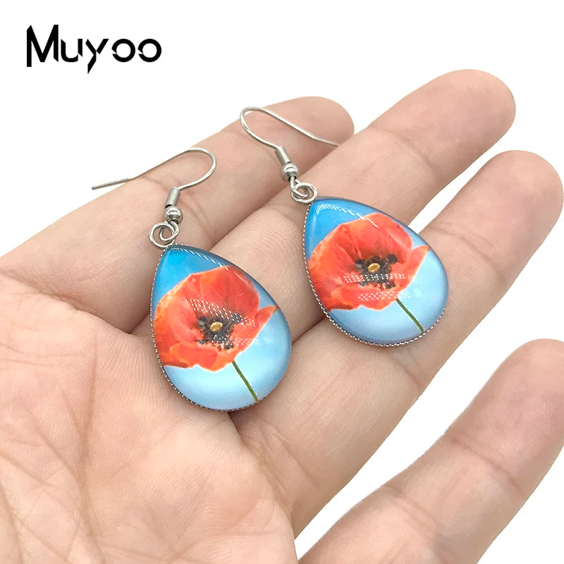2021 New Snowman Tear drop Earring Merry Christmas Fish hook Earrings Glass Cabochon Jewelry Handmade Items