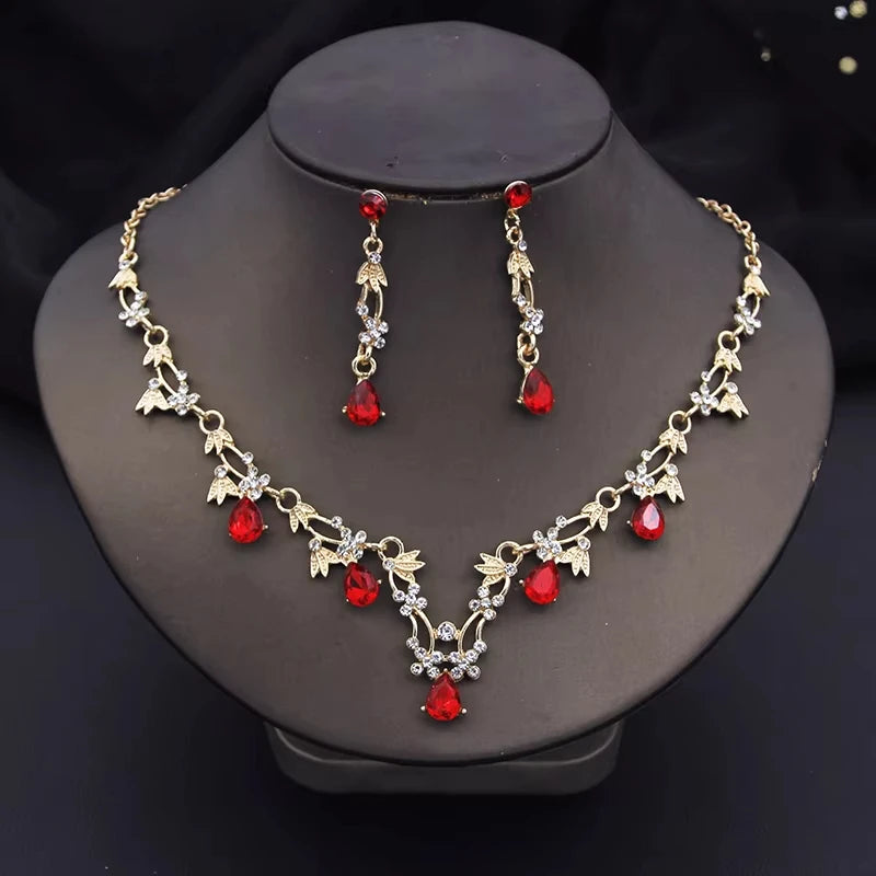 1 Set Of Fashionable Copper Inlaid Claw Chain Necklace, Earrings, Jewelry Set, Women's Wedding Banquet Party Daily Necessities