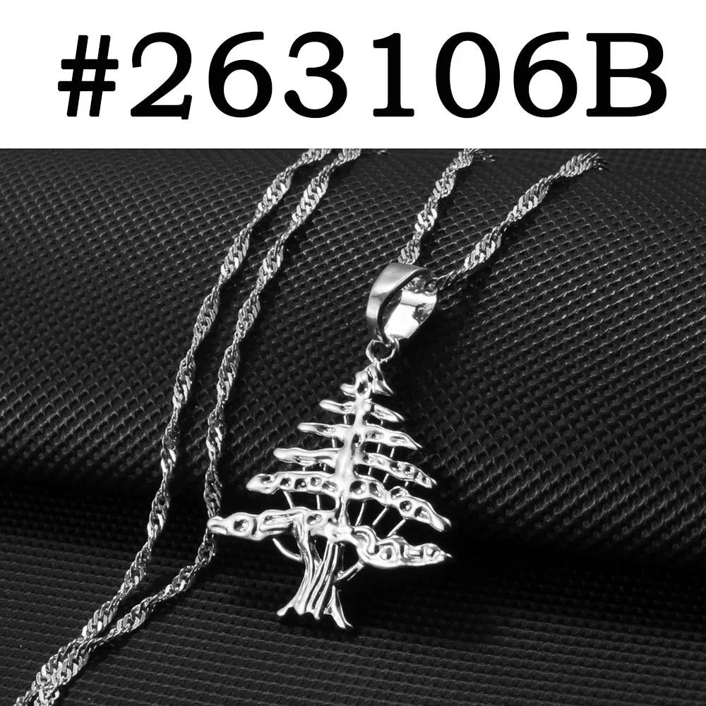 Anniyo Liban Pendants Necklaces Lebanese Cedar Jewelry Lebanon Map Eastern Rite Church Maronite Cross Allah Symbol #251506