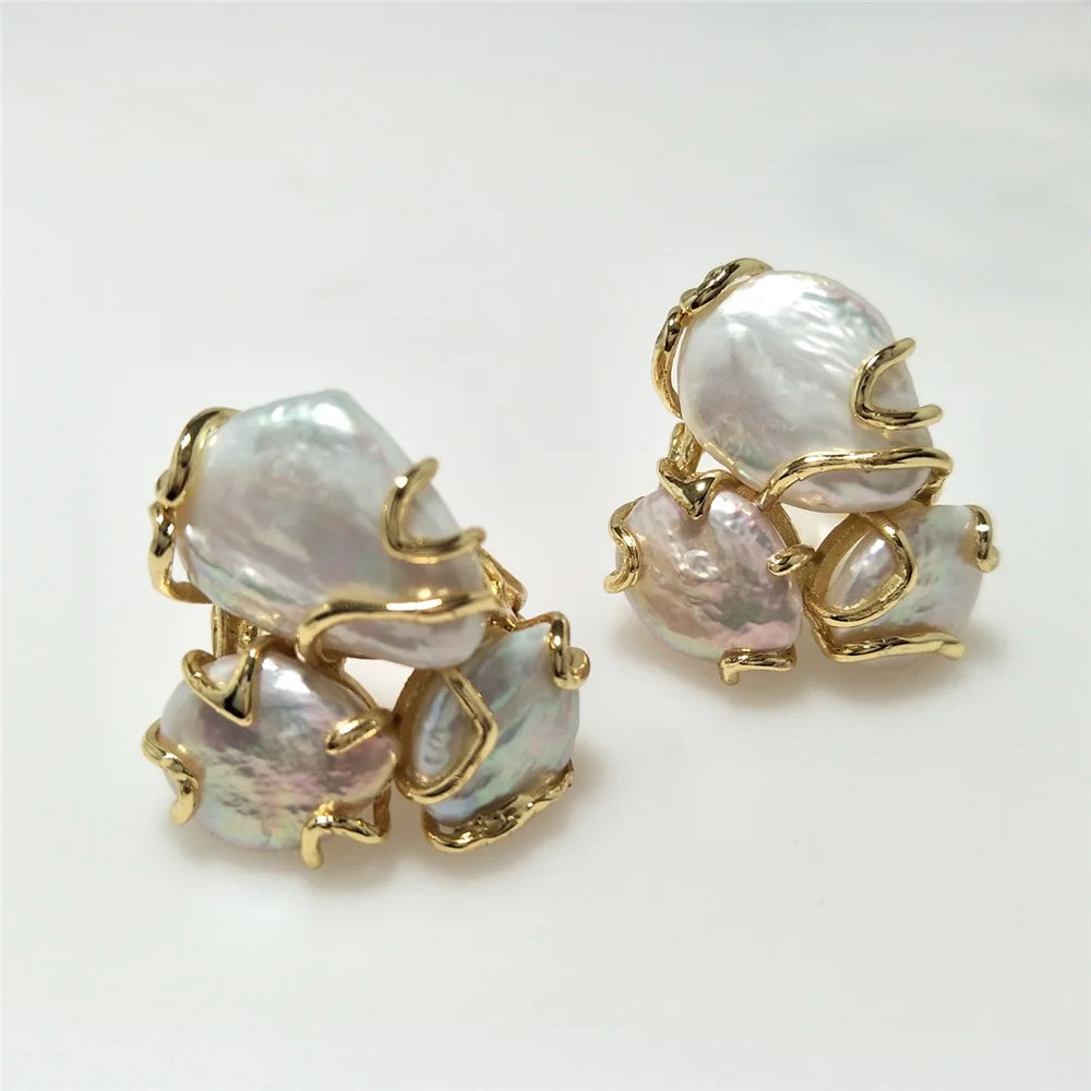 1Pcs Natural Freshwater Pearl Rings,Goden Plated Adjustable Ring Jewelry For Beautiful Women Valentines Gift RG052