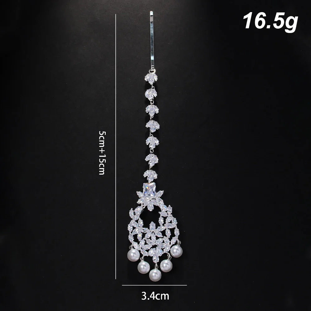 Stonefans Boho Indian Pearl Head Chain Wedding Jewellery Women Fashion 2024 Forehead Accessories Arabian Headpiece Rhinestone