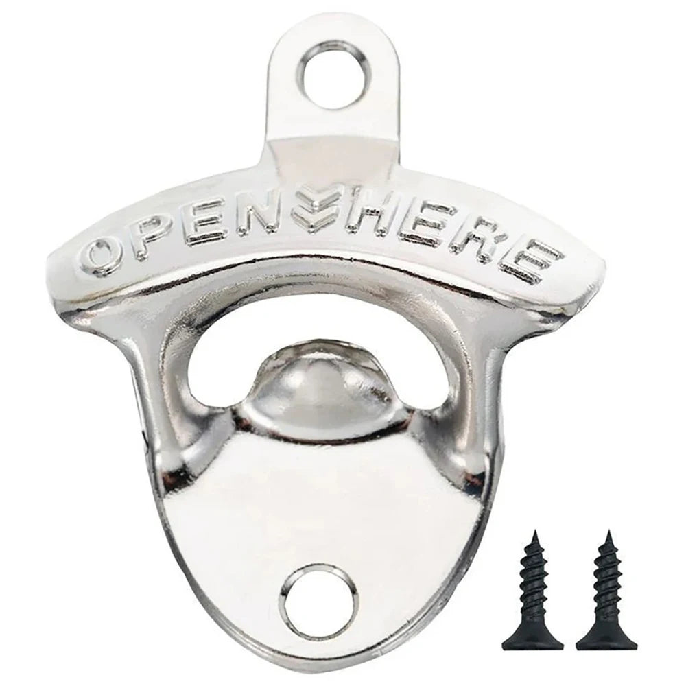 Zinc Alloy Wall Bottle Opener Kitchen Bottle Opener Retro Alloy Wall Mounted with Screws Party Antique Beer Bottle Opener