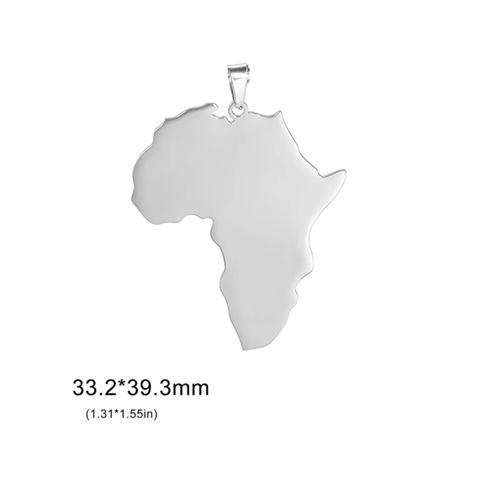 EUEAVAN 1pc Africa Berbers Symbol Map Stainless Steel Pendant for Necklace African Kabyle Berber Jewelry Making Supplies DIY