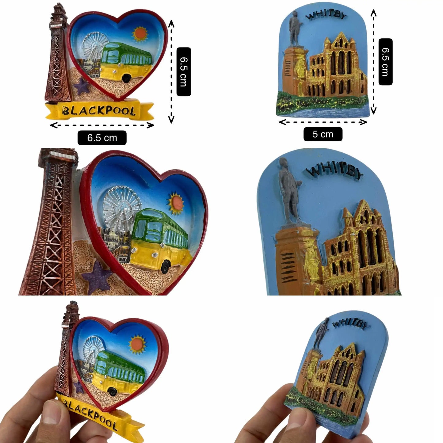 UK Fridge Magnet Manchester, Warwick Castle, Windsor Castle, Whitby, Blackpool, Stonehenge 3D Magnetic Resin Gift