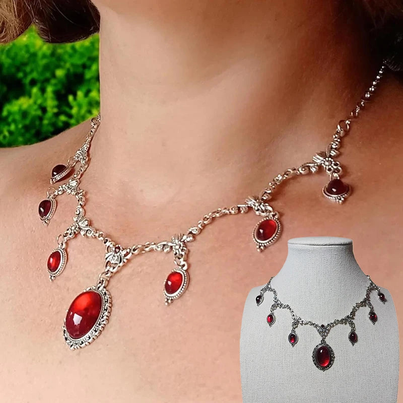 〔YY110〕Vampire Cameo Choker, Gothic Jewelry, Victoria, Retro, Butterfly, Blood Drop, Pagan, Witchcraft, Alternative, Necklace