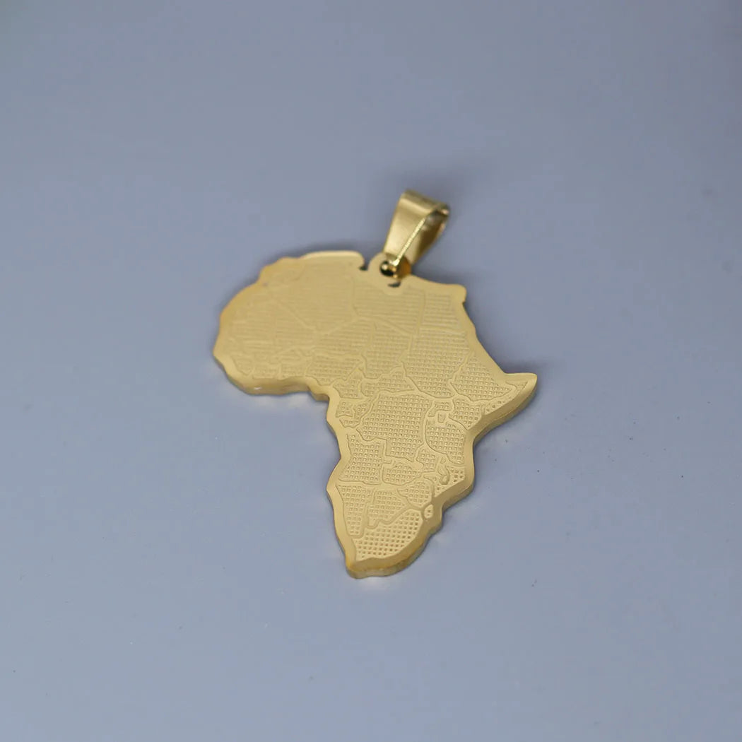 2Pcs/lot Creative Africa Map African Charm For Necklace Bracelets Jewelry Crafts Making Findings Handmade Stainless Steel Charm