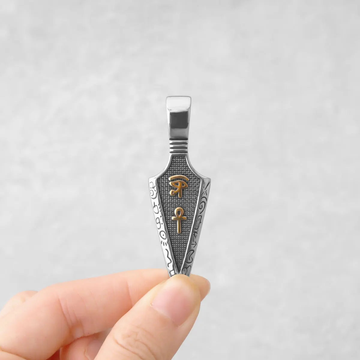 Viking Stainless Steel Gold Color Spear Pendant Necklace Scandinavian Rune Amulet Black Necklace Jewelry Men's Punk Hip Hop Gift