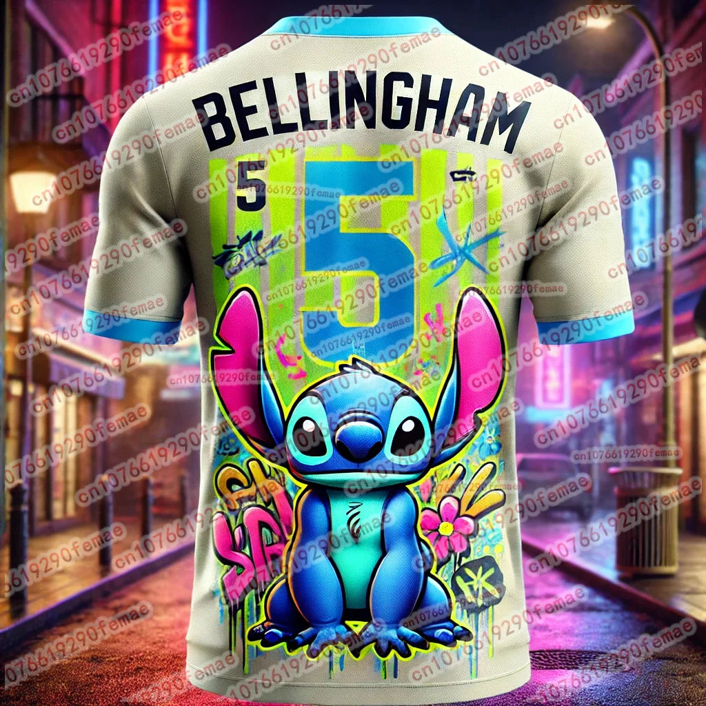 Summer Hot Sale Stitch Cute Cartoon Printed Fashion Boys and Girls Summer T-shirt Daily Kids Adult Trendy T-shirt Top