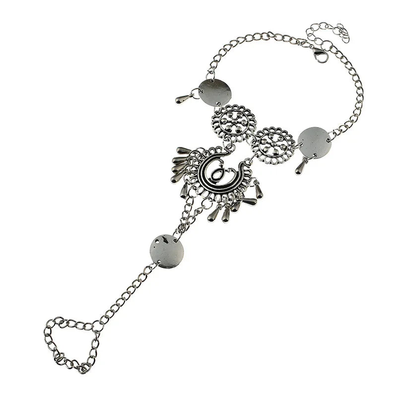 1 Pcs Summer Beach Accessories Woman Foot Jewelry Bohemian Vintage Hollow Carved Toe Ankle Chain For Women