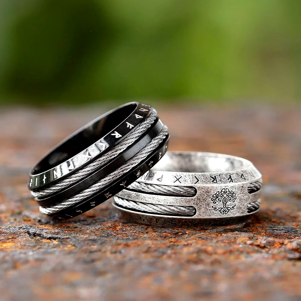 2024 NEW Men's 316L stainless-steel rings retro Odin Viking rune for teen RING Amulet fashion Jewelry Gift Valentine's day Gift