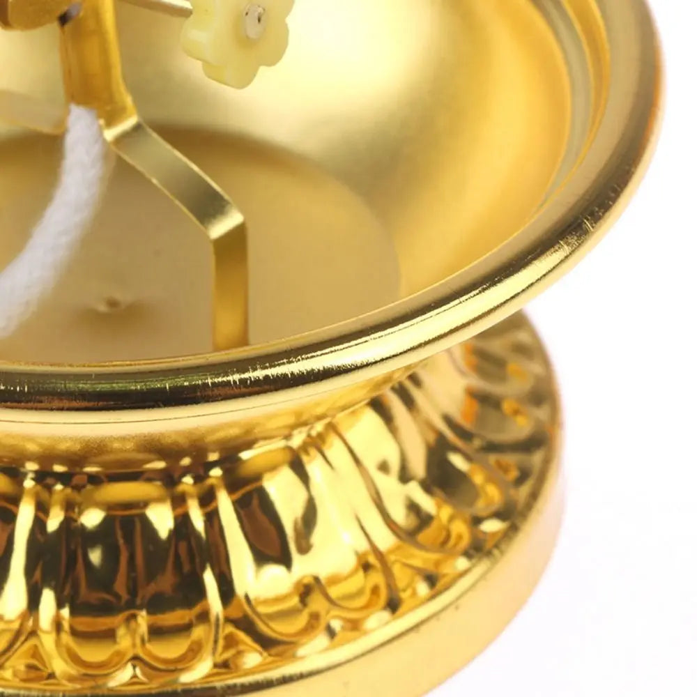 Vintage Anti-slip Alloy Oil Lamp Adjustable Exquisite Butter Lamp Holder High-legged Oil Dish Ornaments Buddha Hall