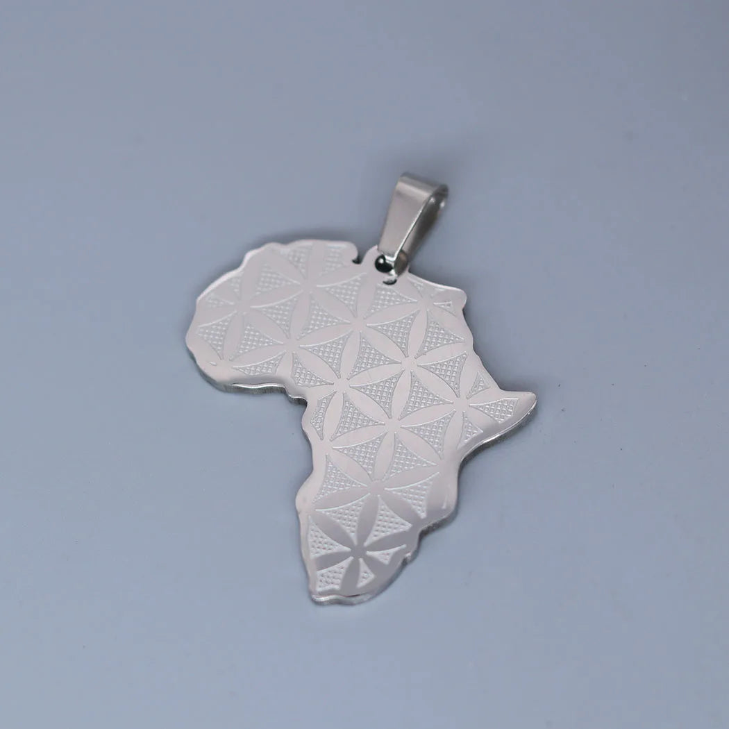 2pcs No Fade Africa Map Charms Stainless Steel Pendant for Jewelry Making Necklace Keychain Rune Eye of Horus Talisman DIY Craft