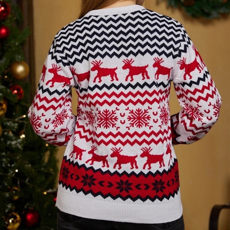 2025 Christmas Sweaters Women Men Boys Girls Matching Outfits Couples Kids Casual Knitwear Long Sleeve Jumpers Xmas Family Look