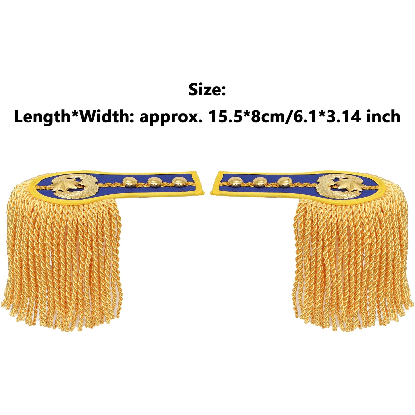 1 Pair Drum Horn Band Tassel Fringe Chain Shoulder Badge Applique Epaulet Clothing Uniform Party Performance Costume Accessories