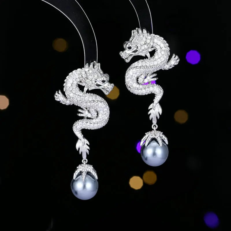 SUYU Spring New 2024 Dragon Year Zodiac Design Earrings Fashion Luxury Personalized Creative Earrings Festival Gifts
